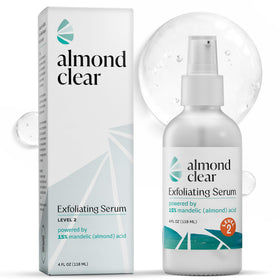 Almond Clear front pump bottle showing product and easy dispensing benefit