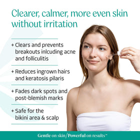 Almond Clear pipette dispensing serum for precise application and minimal waste