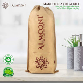 ALMOONI drawstring pouch and biodegradable packaging ready for gifting and travel