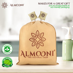 ALMOONI loofah set in gift bag ready for sustainable present giving