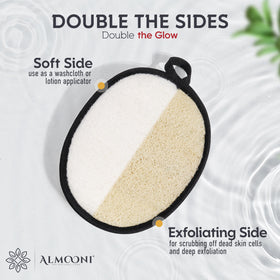 ALMOONI hanging loop on loofah for quick drying and freshness