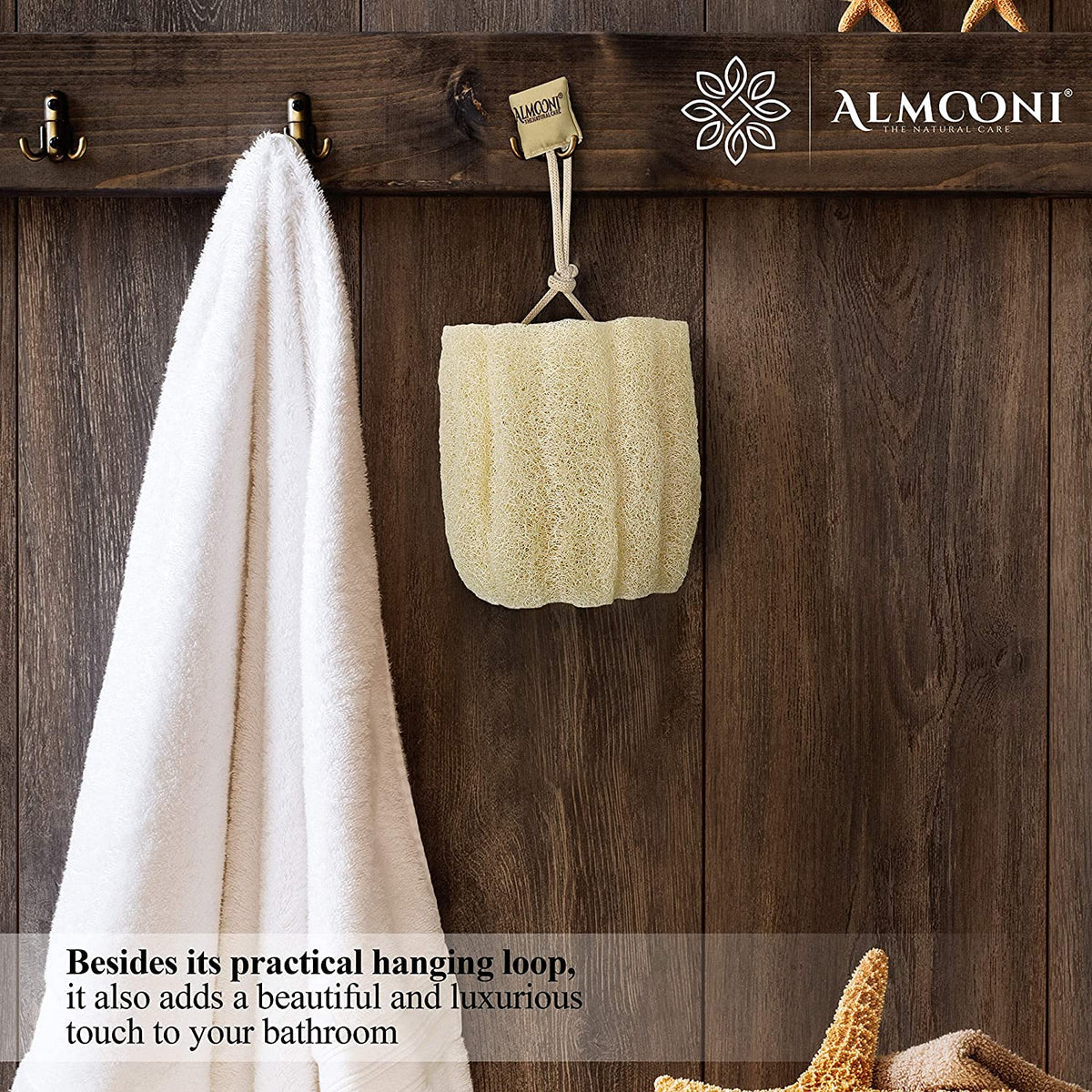 ALMOONI loofah producing rich lather to boost cleansing efficiency