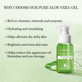 Aloderma clear gel texture close-up showing smooth, lightweight hydration