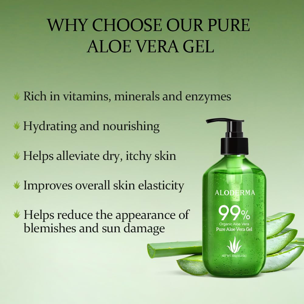 Aloderma gel close-up texture highlighting pure aloe clarity and hydrating feel