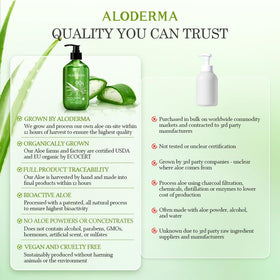 Aloderma organic aloe field representing farm-to-face freshness benefit