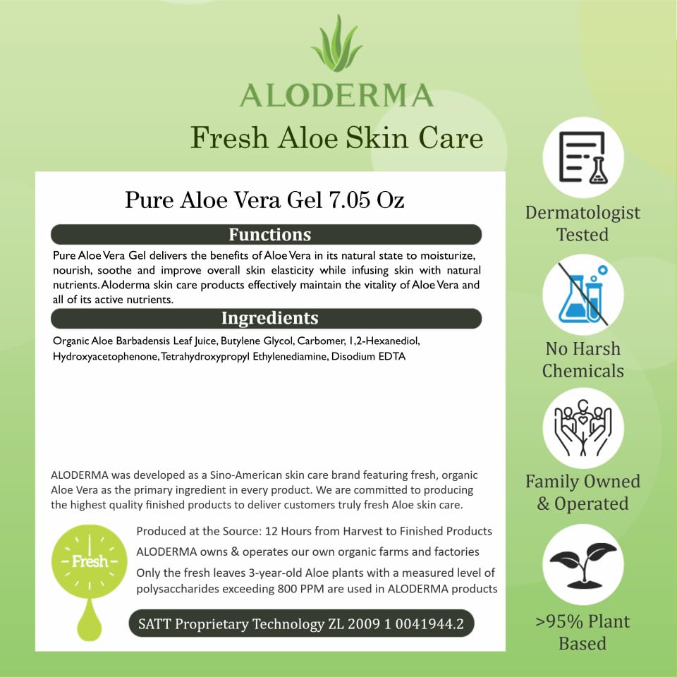 Aloderma label organic certification close highlighting USDA and ECOCERT transparency