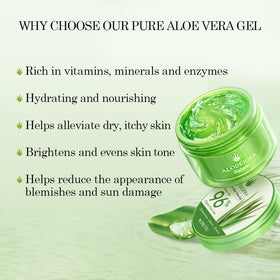 Aloderma open jar showing gel texture and lightweight consistency for fast absorption benefit