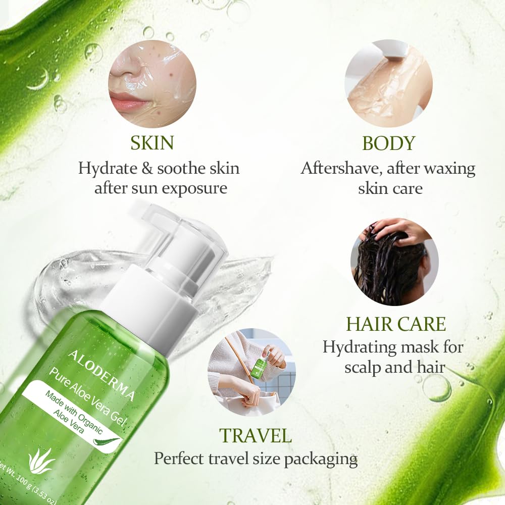 Aloderma pump action dispensing gel for controlled, mess-free application