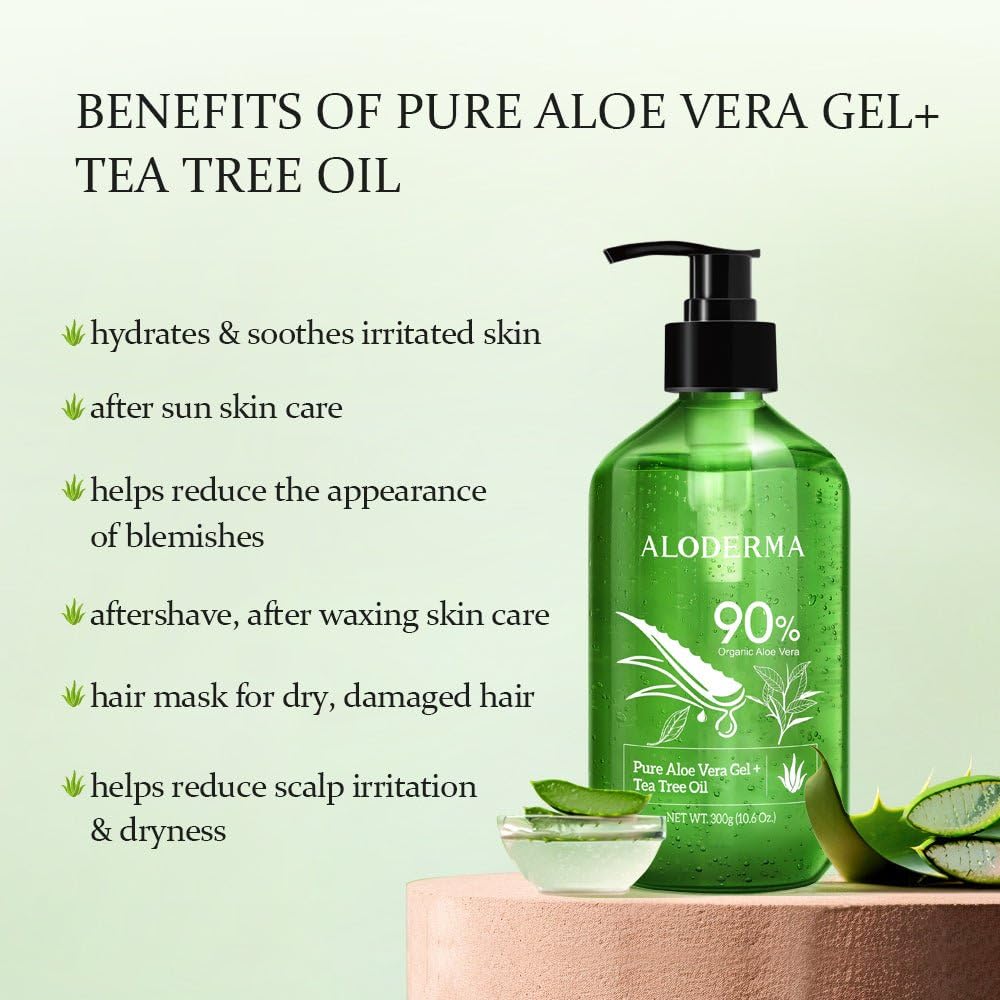 Aloderma gel close-up texture highlighting smooth, fast-absorbing formula benefit