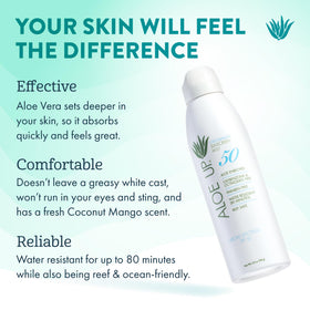 ALOE UP spray nozzle close-up delivering even continuous mist application