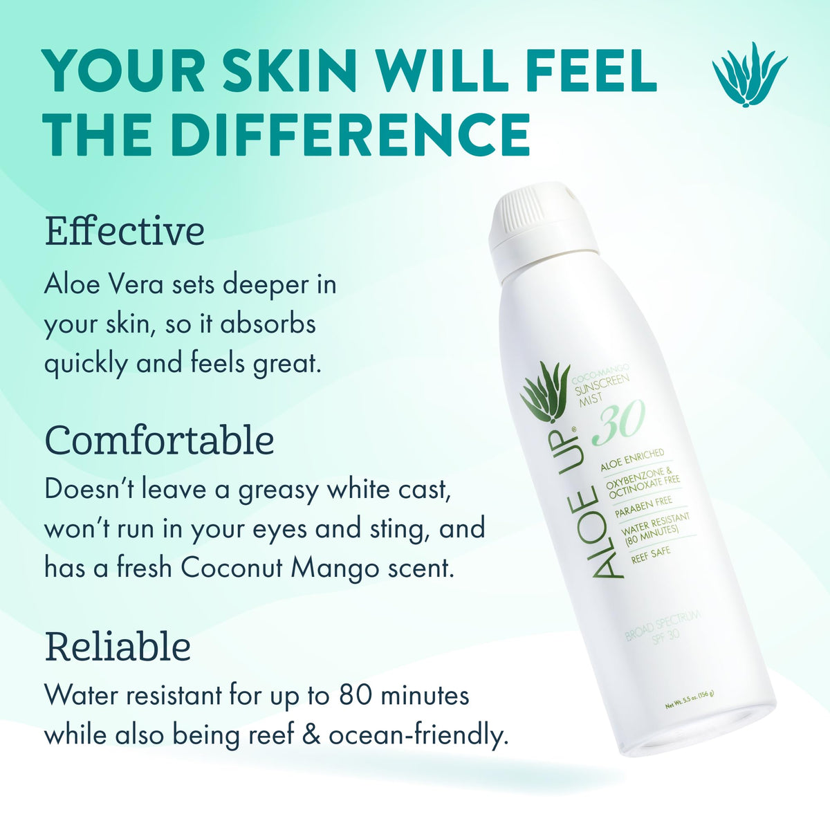 ALOE UP continuous mist spraying for fast even coverage benefit