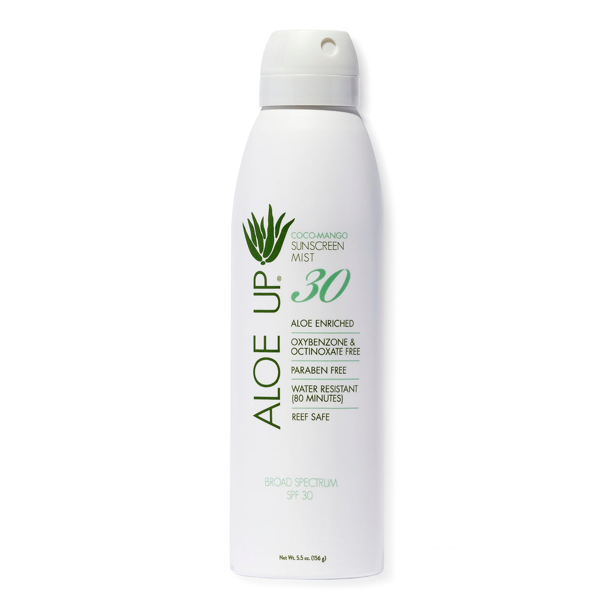ALOE UP front packaging showing spray bottle and Coco Mango scent benefit