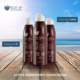 Aloe Up ingredients label highlighting aloe vera and reef-friendly formulation benefit