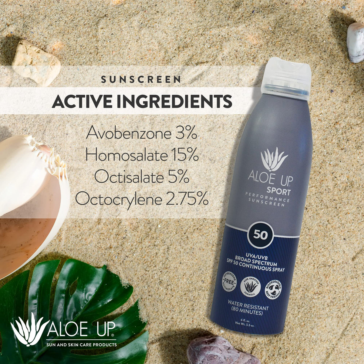 Aloe Up being applied on a runner at the beach for quick protection