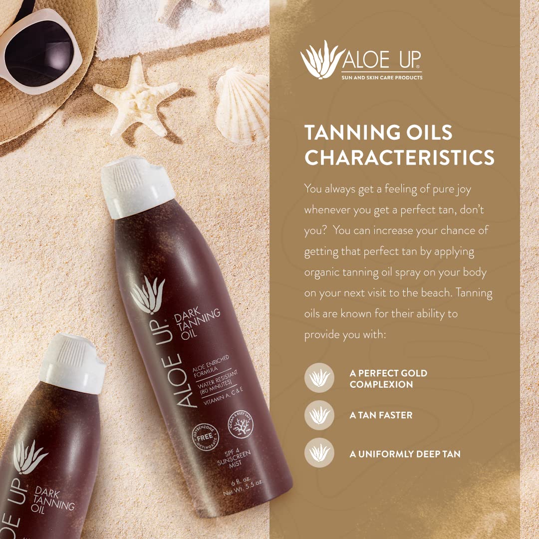 Aloe Up being sprayed at the beach demonstrating easy outdoor tanning use
