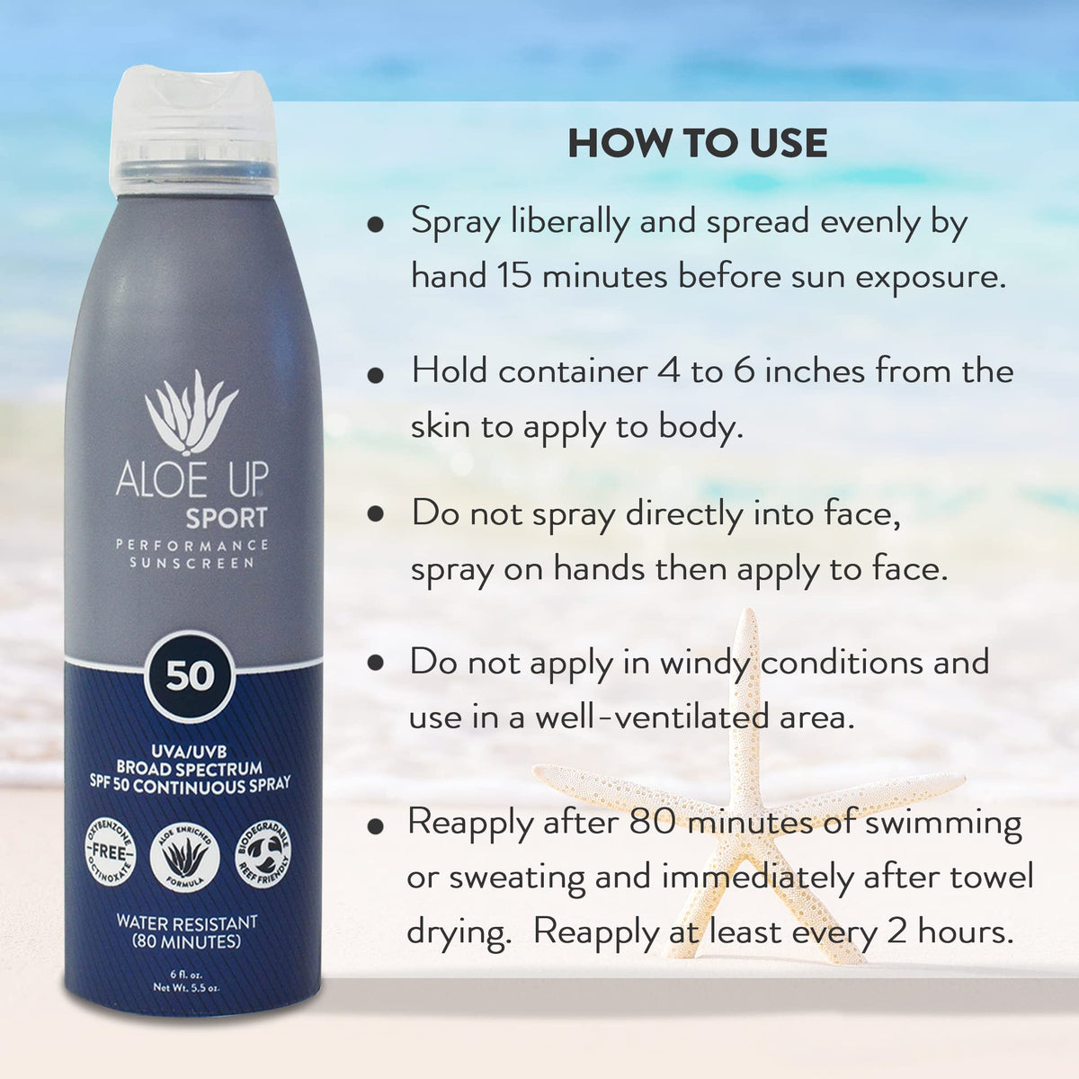 Aloe Up next to travel items illustrating portable sunscreen convenience