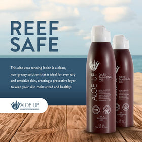 Aloe Up bottle staged with tropical props conveying fresh scent and lifestyle appeal