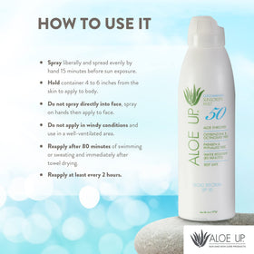 ALOE UP applied to face by hand showing non-greasy, quick-absorbing benefit