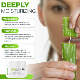 AloeMoist being applied to dry hand demonstrating immediate hydration benefit