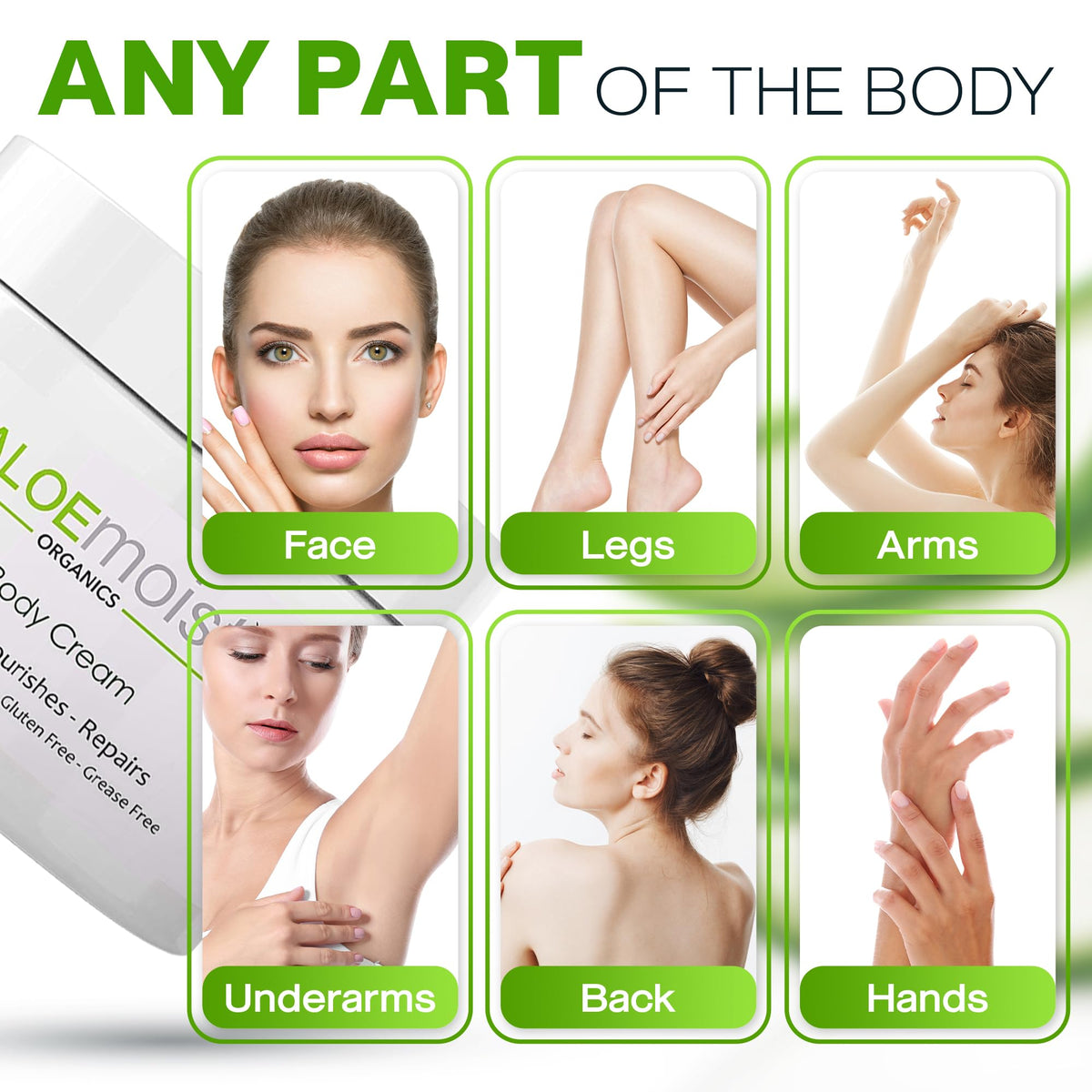 AloeMoist used as night cream on face showing gentle skin renewal support