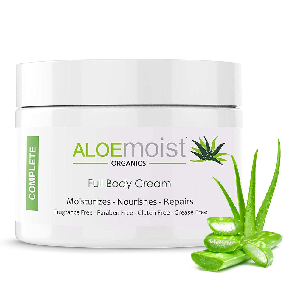 AloeMoist front jar 8 oz showing packaging and size benefit