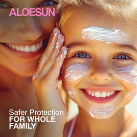 ALOESUN label close-up displaying full ingredient list and claims