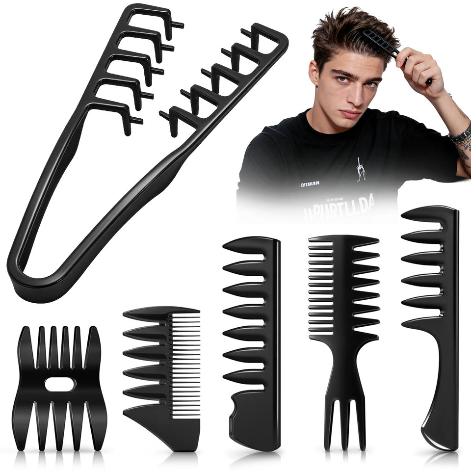 Alonekiss front view of the 6PCS comb set showing compact styling kit benefits