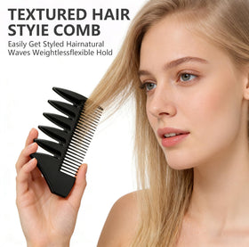 Alonekiss array of five wide-tooth combs demonstrating detangling options