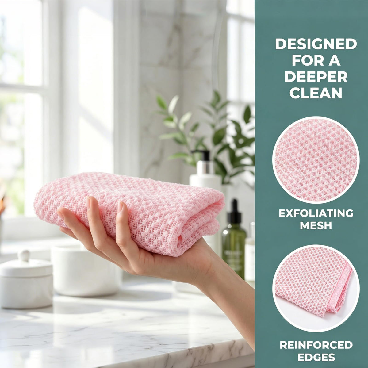 Alorin Skin towel held in hand showing compact size and travel convenience