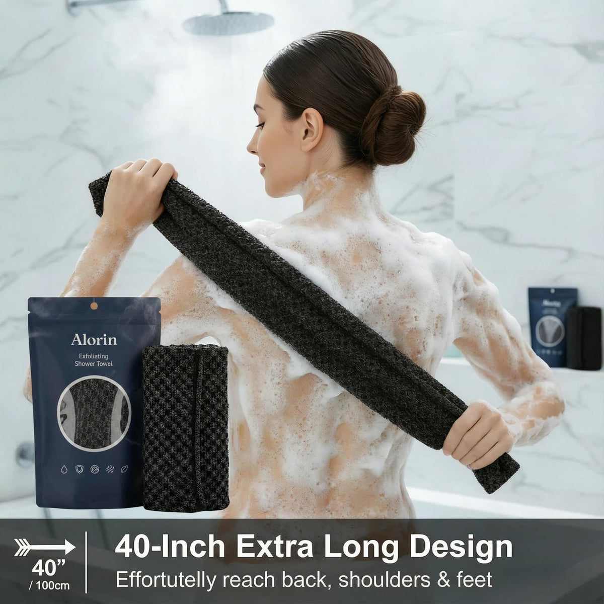 Alorin Towel close-up honeycomb texture demonstrating effective exfoliation