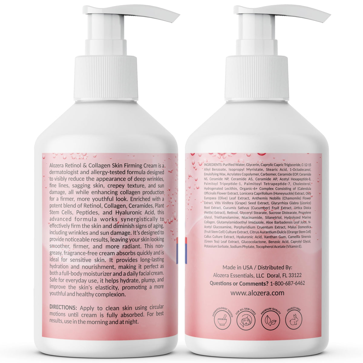 Alozera bottle placed on bathroom shelf suggesting everyday routine use