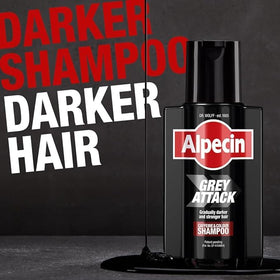 Alpecin label and pump detail highlighting directions and benefits