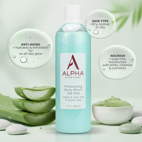 Alpha in-shower use showing application and convenient everyday benefit