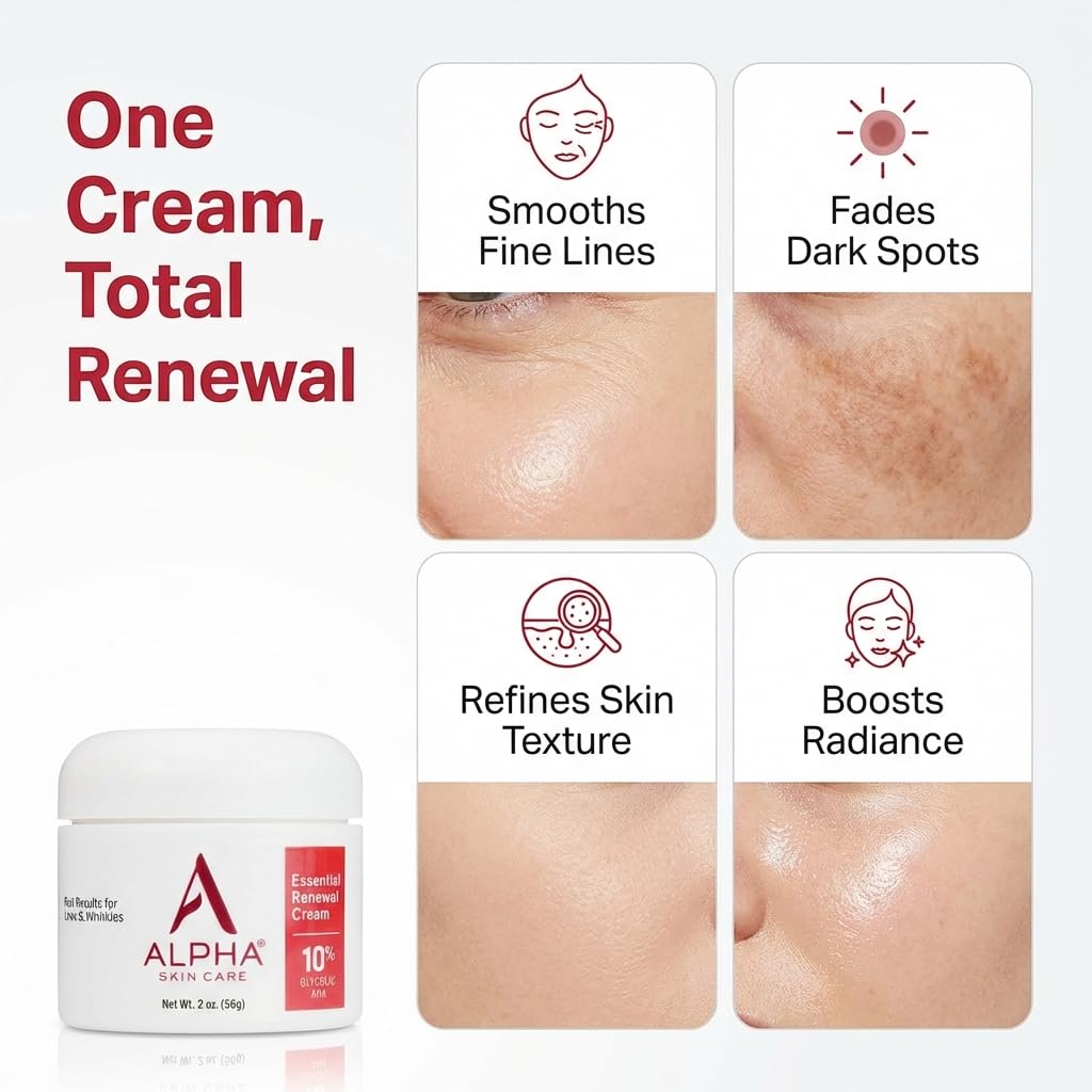 Alpha open jar top view reveals rich cream and easy fingertip use