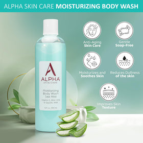 Alpha foam texture close-up demonstrating creamy lather and moisturizing feel