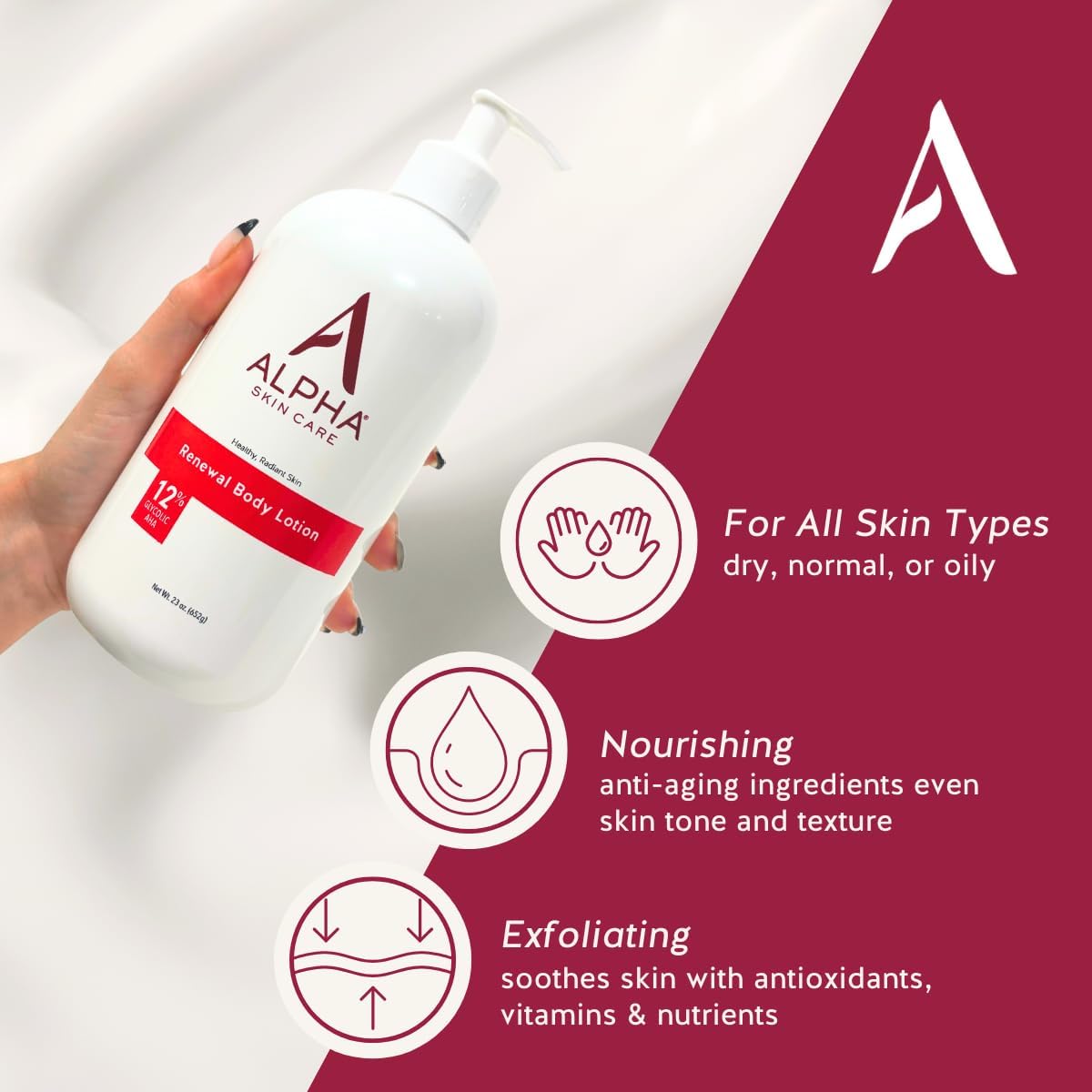 Alpha texture closeup of gel-cream formula showing smooth absorbent finish