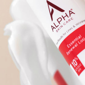 Alpha texture closeup reveals lightweight lotion consistency for easy absorption