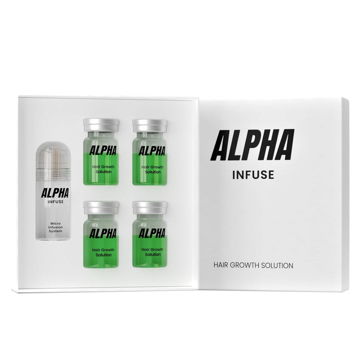 Alphainfuse front packaging showing 16ml bottle and clear labeling benefit