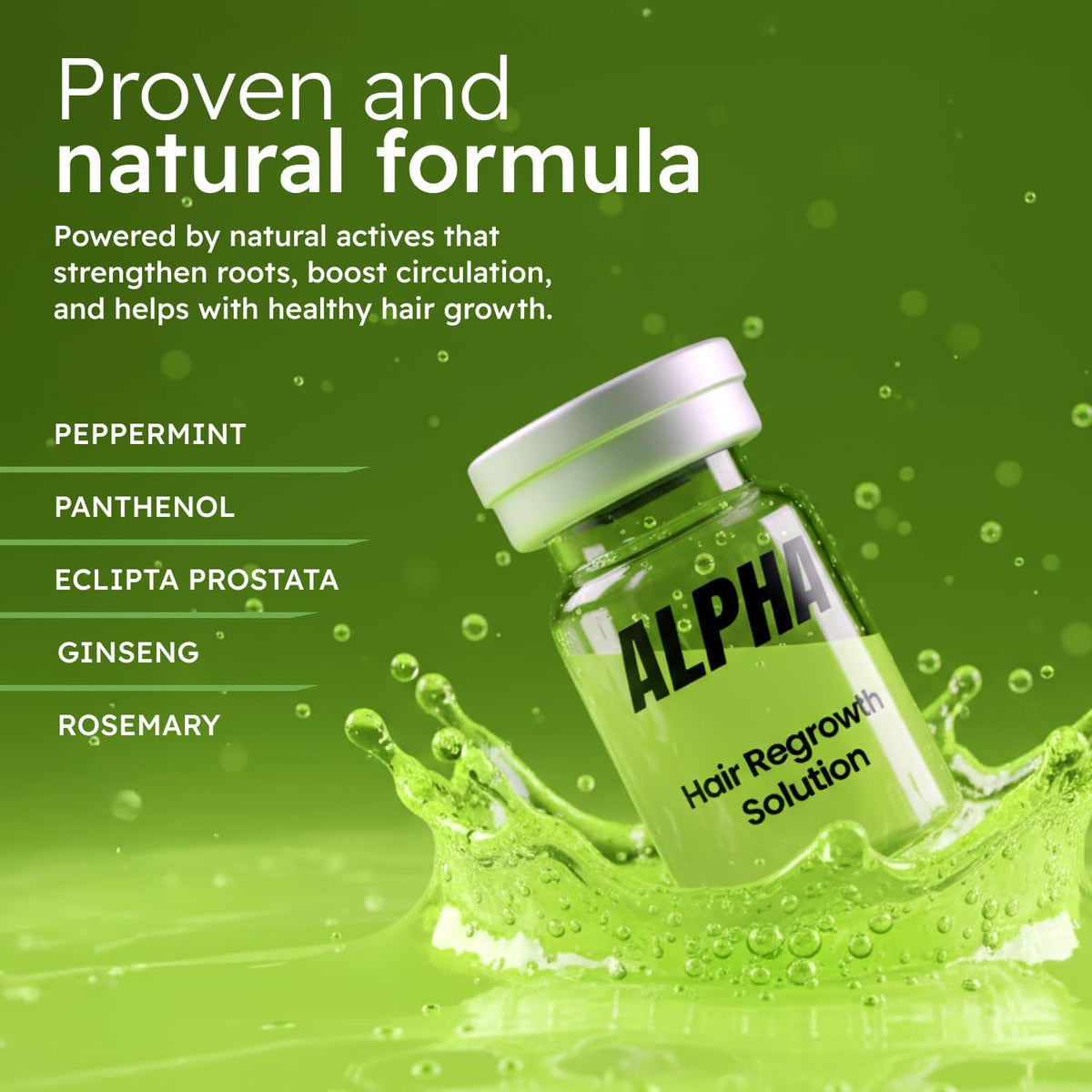Alphainfuse 64ml bottle beside everyday items to show scale