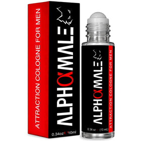 AlphaMale roll-on front view showing compact travel-friendly bottle and design