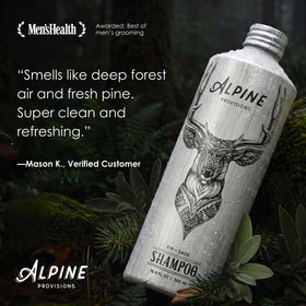 Alpine Provisions shampoo lather close-up demonstrating gentle cleansing