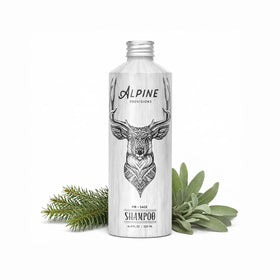Alpine Provisions front bottle showing fir and sage scent and eco benefits