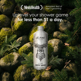 Alpine Provisions label close-up listing aloe vera and coconut oil benefits