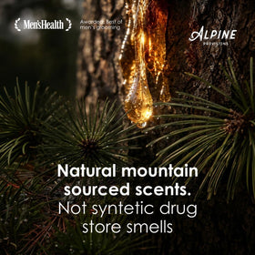 Alpine Provisions pouring body wash on hand to show lightweight, nourishing feel