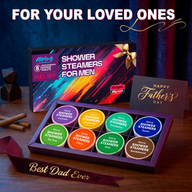 ALPLUG lifestyle bathroom scene with steamers on shelf, promoting simple daily relaxation