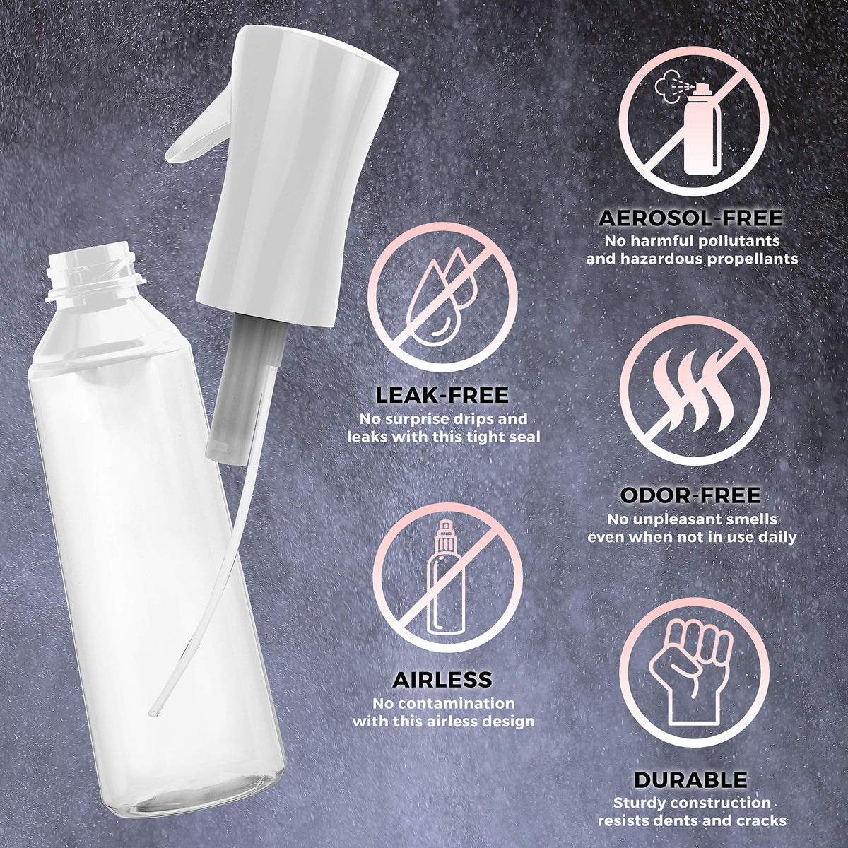 alpree closeup nozzle producing ultra-fine mist for even coverage benefit