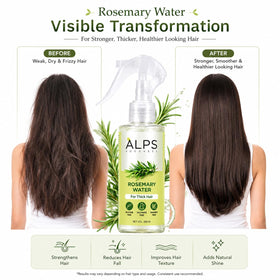 Alps Goodness applied to damp hair before styling to improve manageability