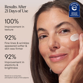 Hand applying Alpyn moisturizer demonstrating easy spreadability and immediate hydration
