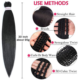Alrence 30 inch hair beside ruler illustrating true length and coverage benefit