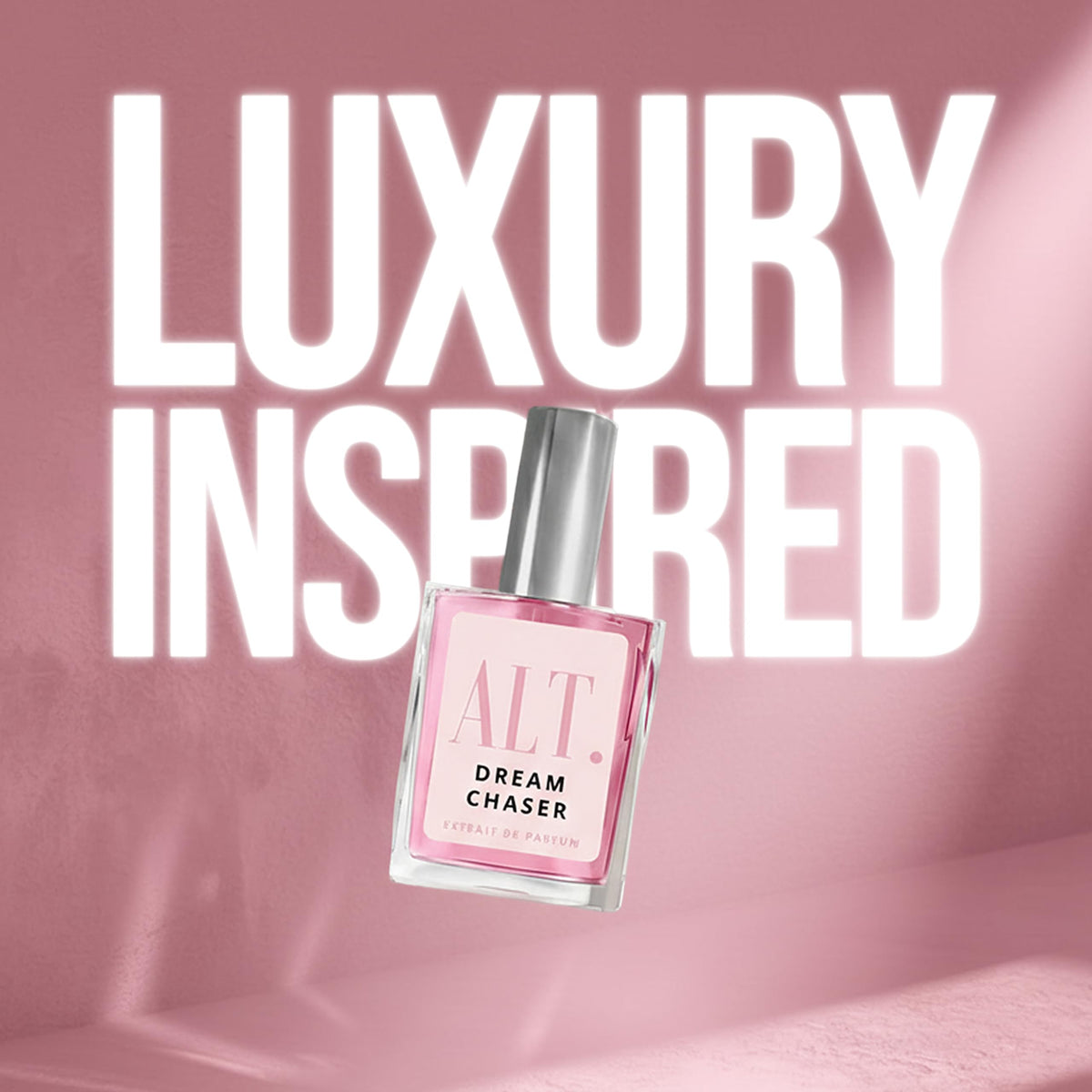 ALT. Fragrances 60ml Dream Chaser beside common items to show compact size benefit